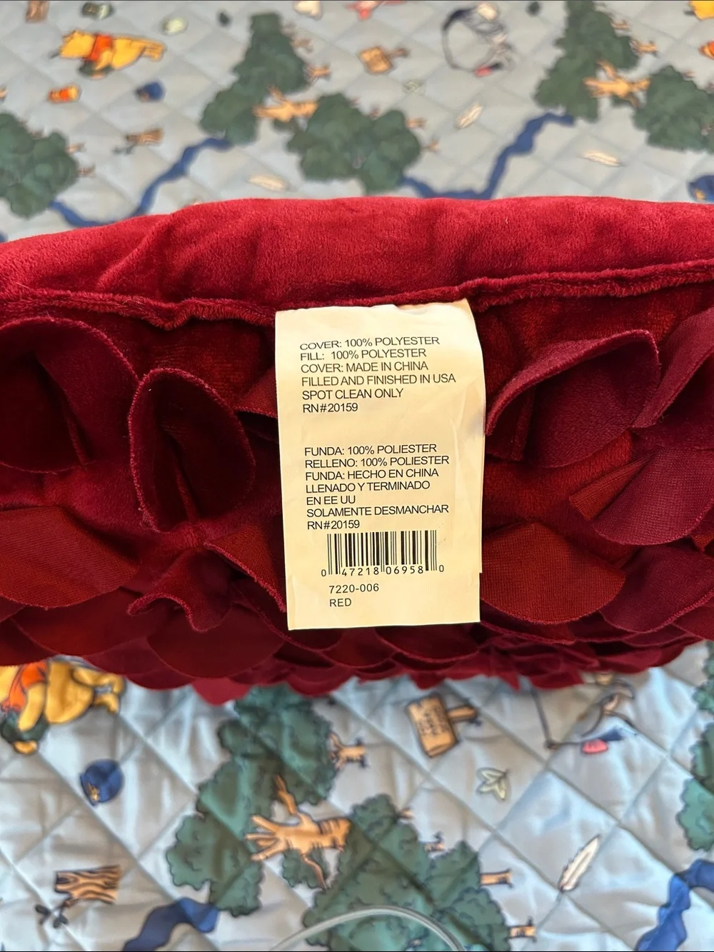 Bed Bath & Beyond Red Velvet Petal Accent Pillow